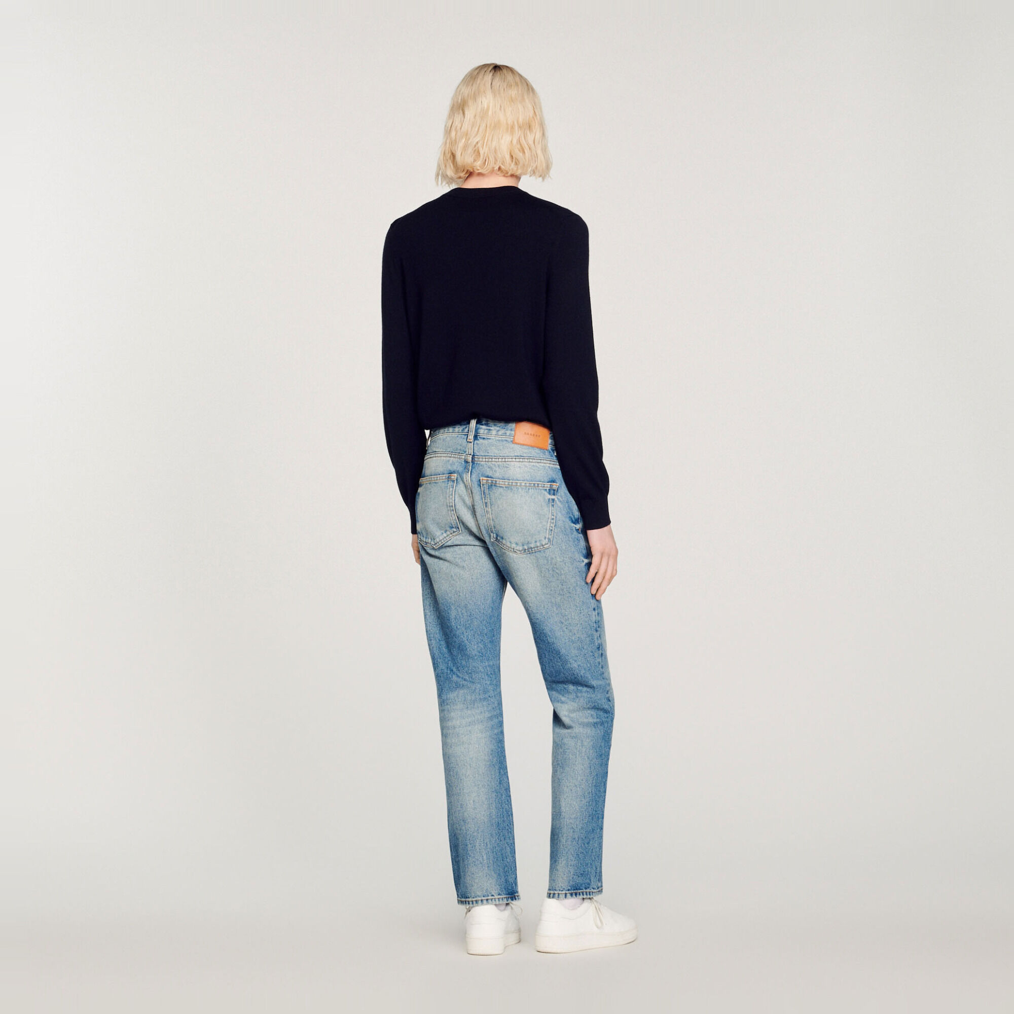 Faded straight-leg organic cotton jeans