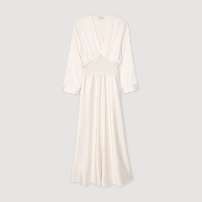 Long satin-effect dress