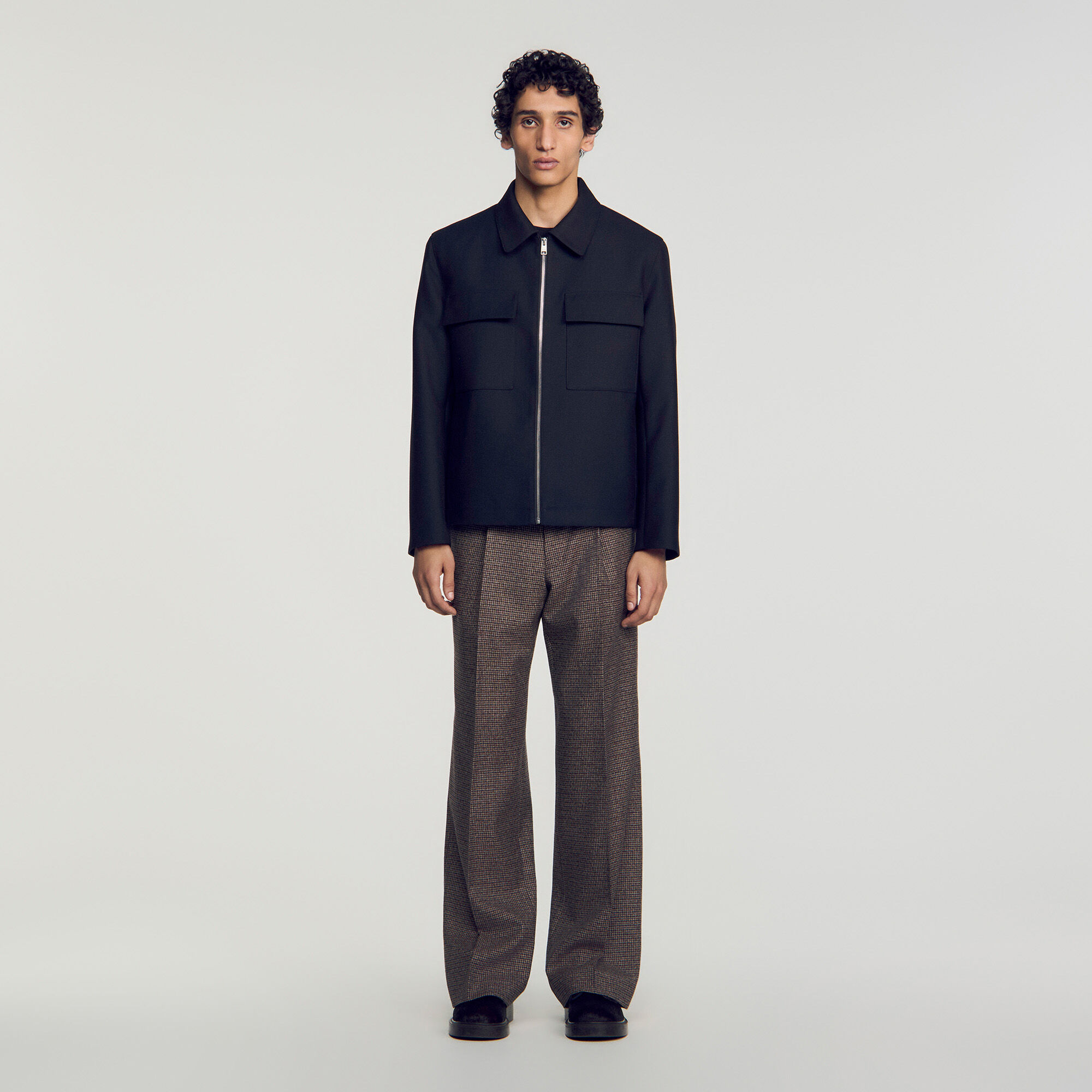 Wool zip-up jacket