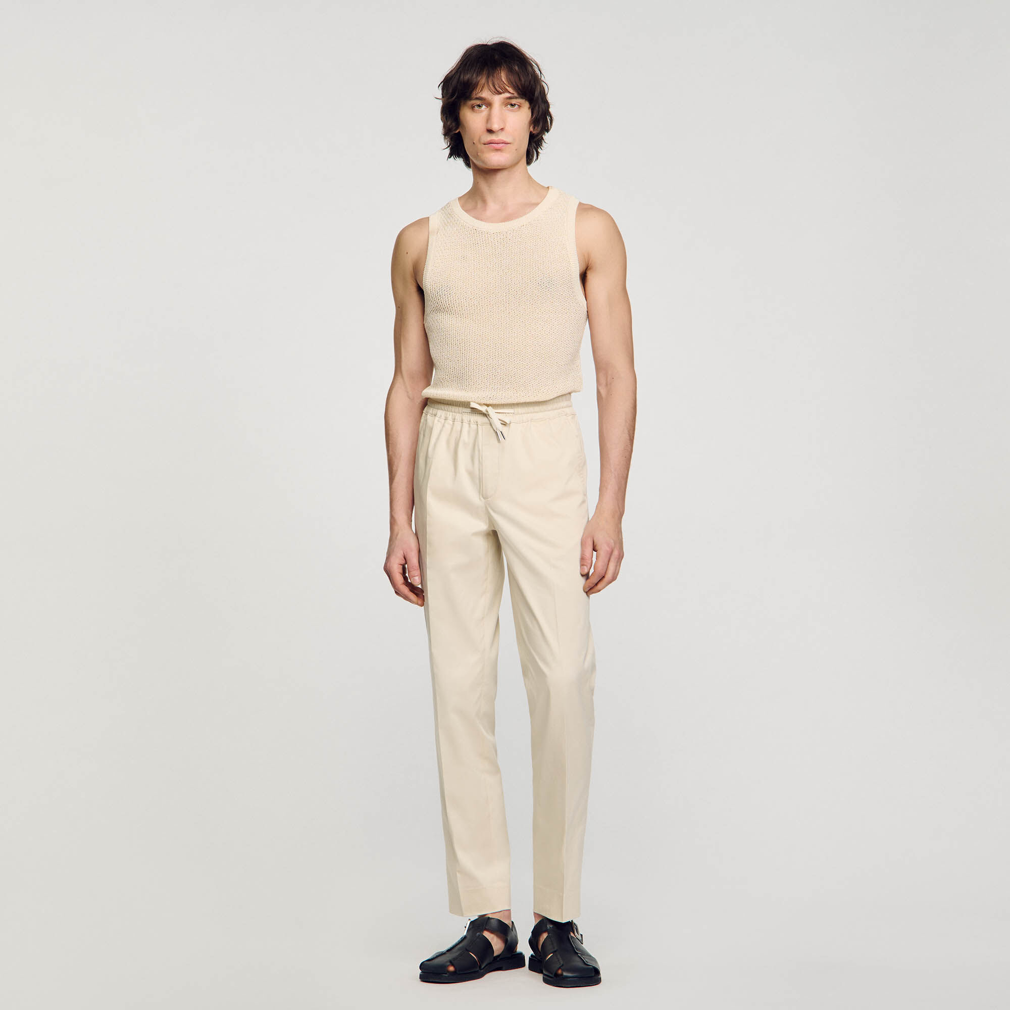 Elasticated straight-leg trousers white / beige for Men
