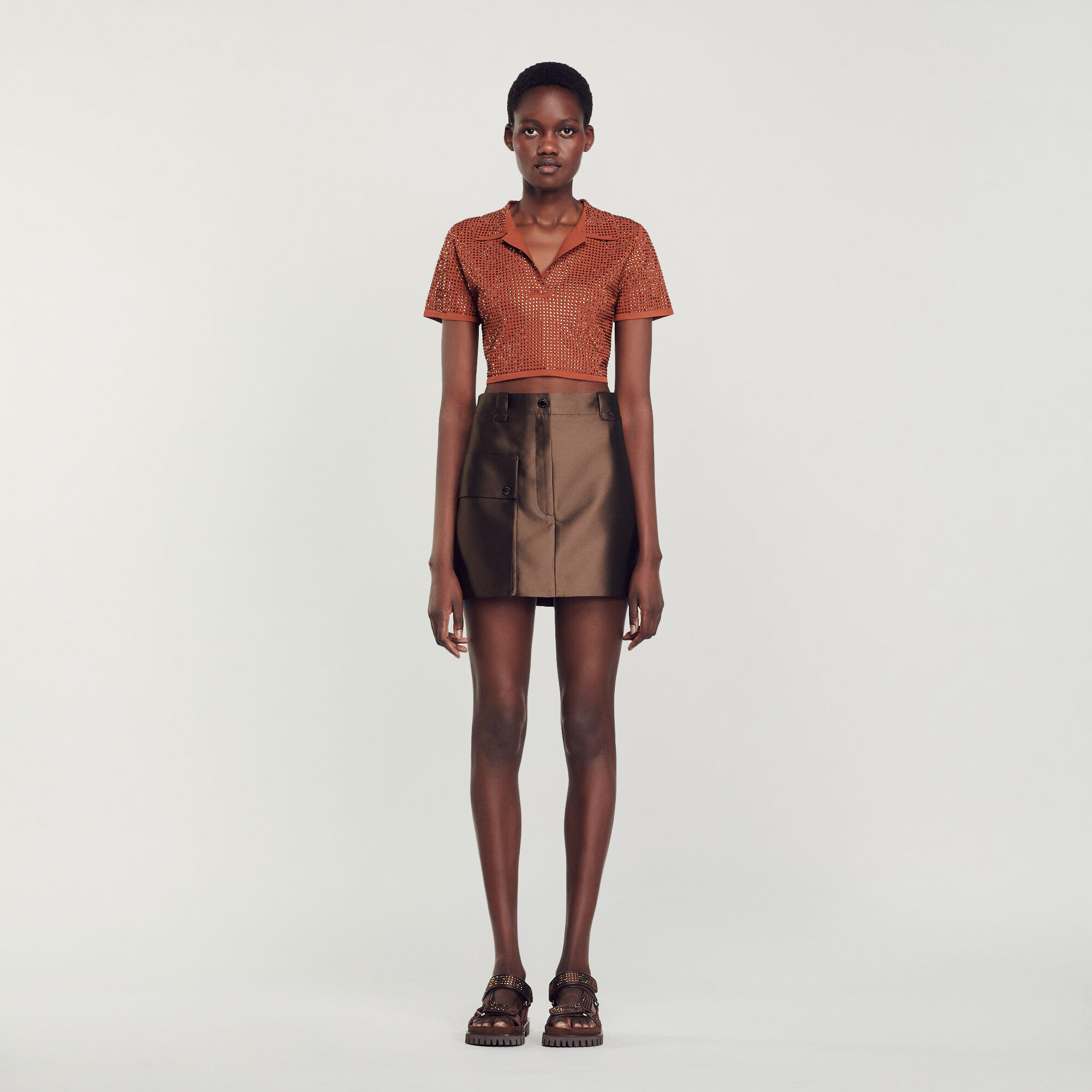 Satin shop mini skirt