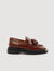 Thick-soled leather loafers