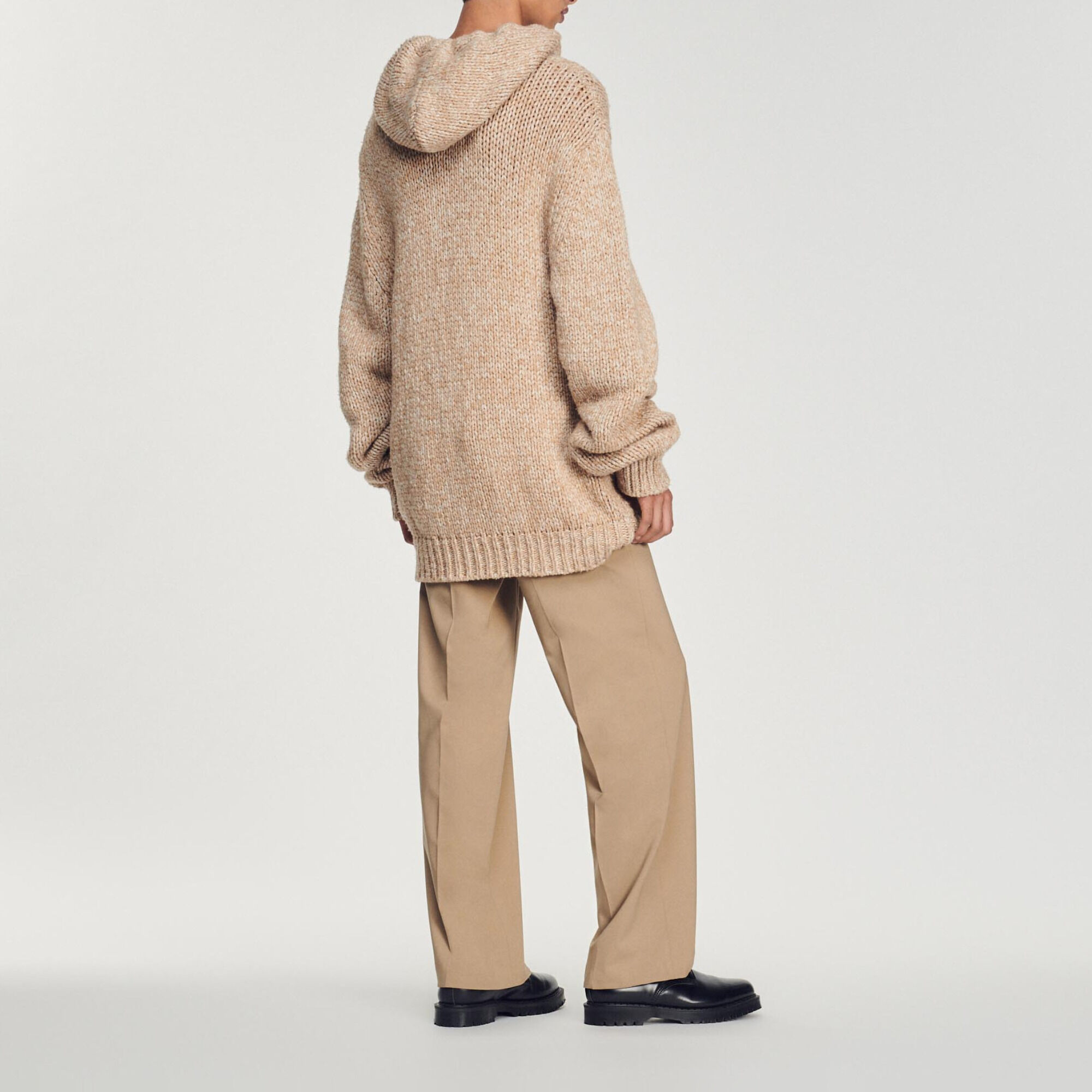 Oversized knit hoodie