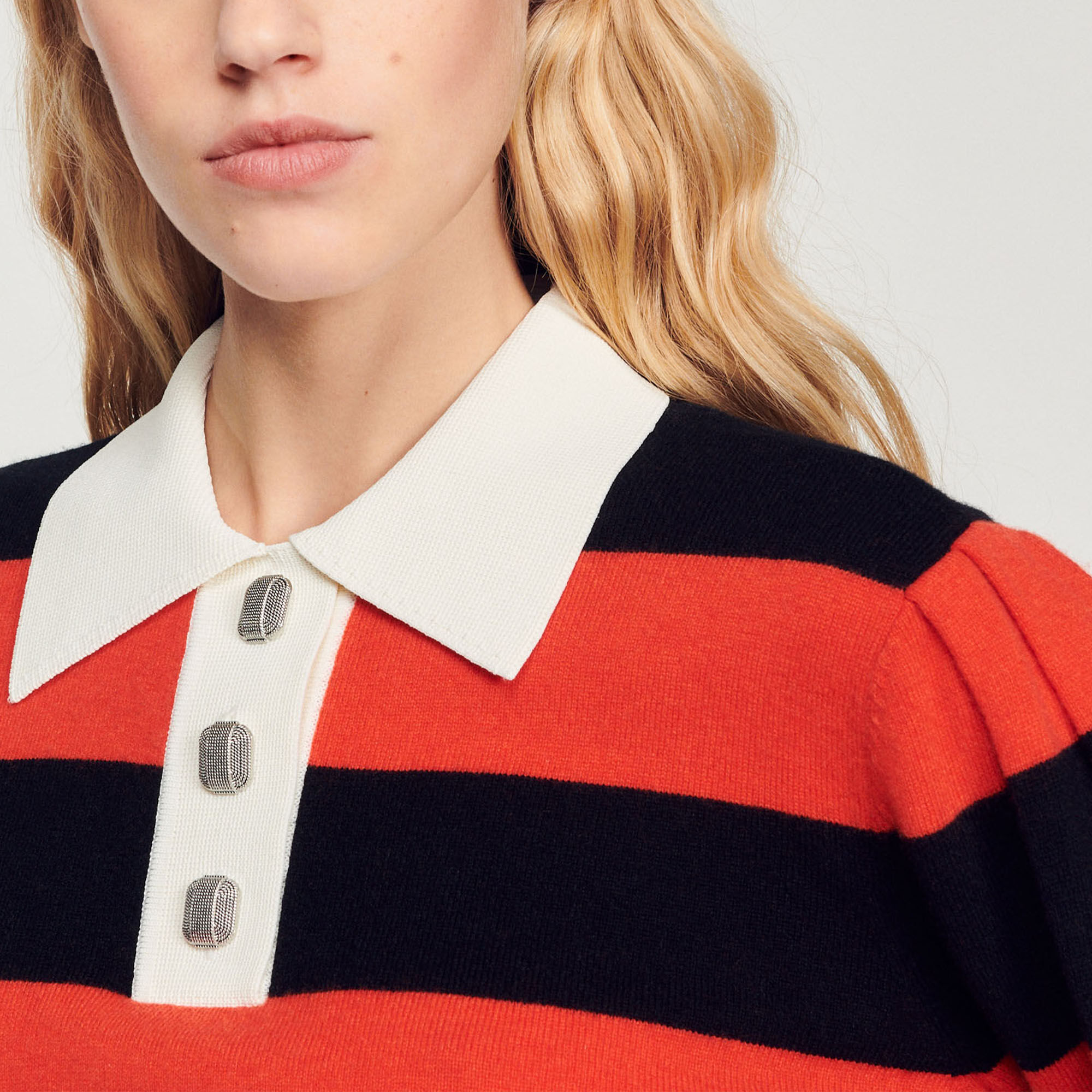 Cropped two-tone sweater