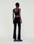 Flared velour knit trousers