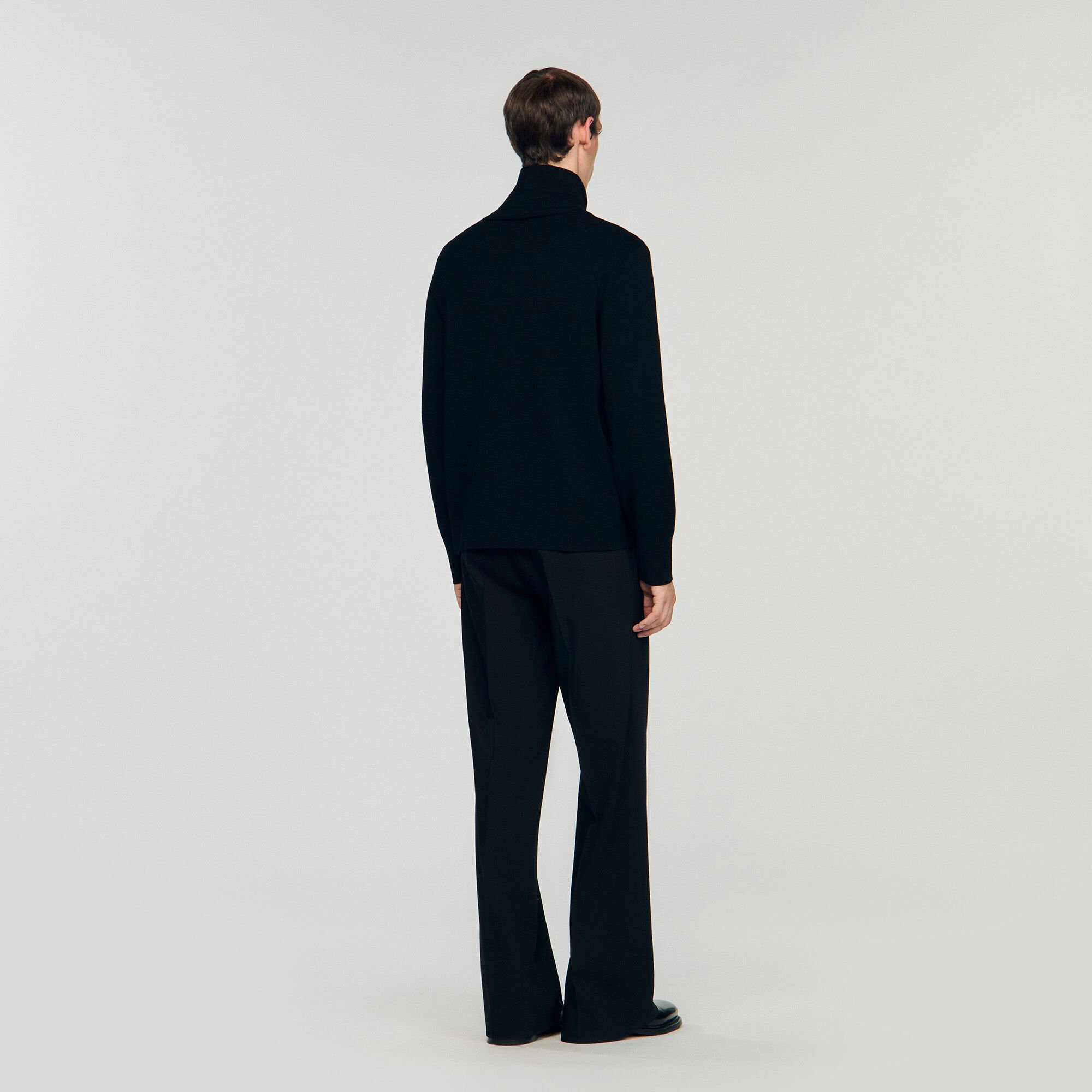 Zip-up wool cardigan