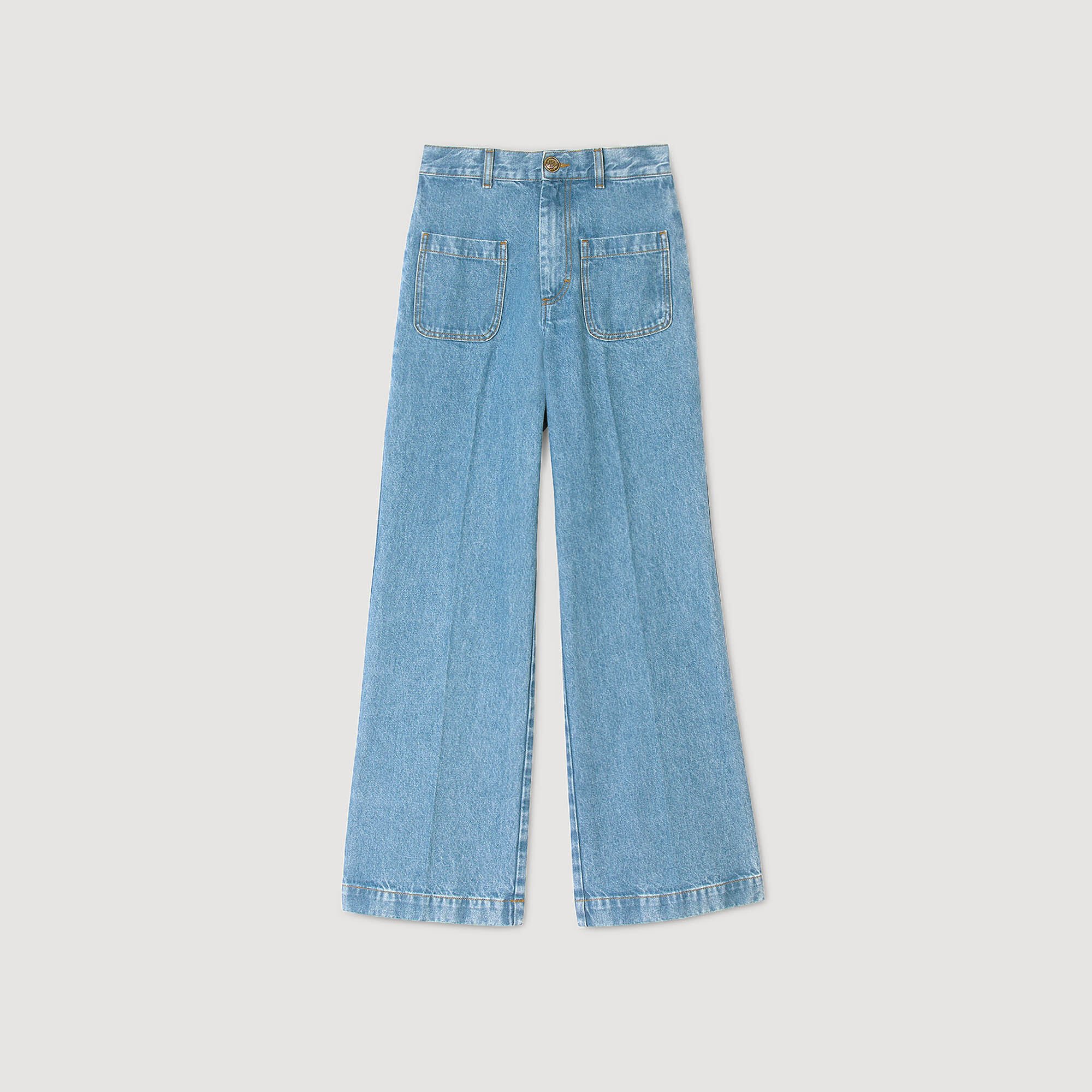 Wide-leg high-rise jeans