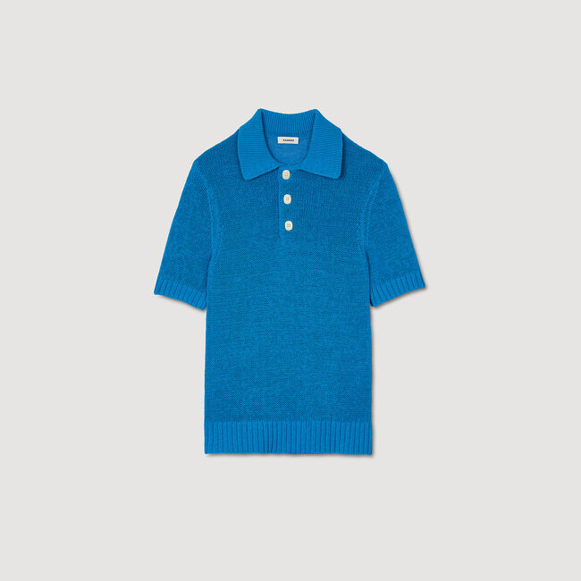 Knit polo shirt