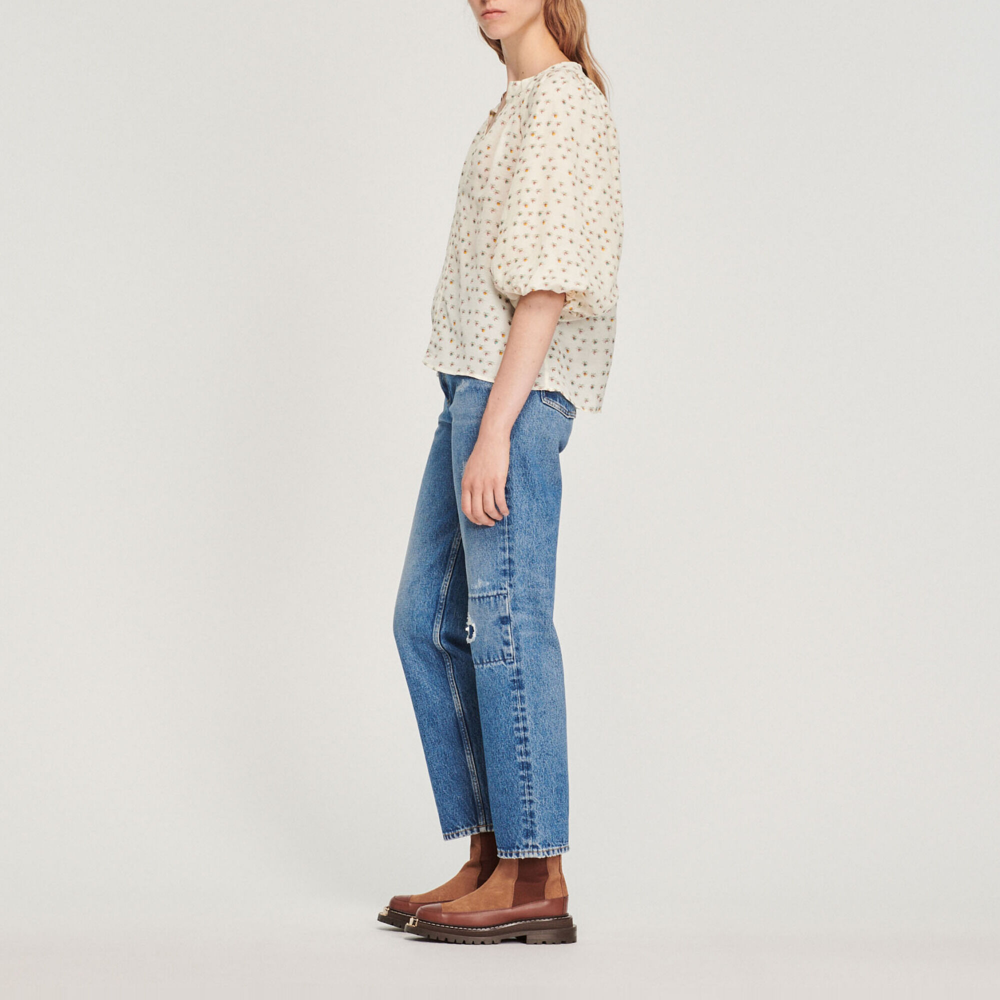 Loose top with Summer Flowers print