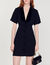 Short dress with shawl neck