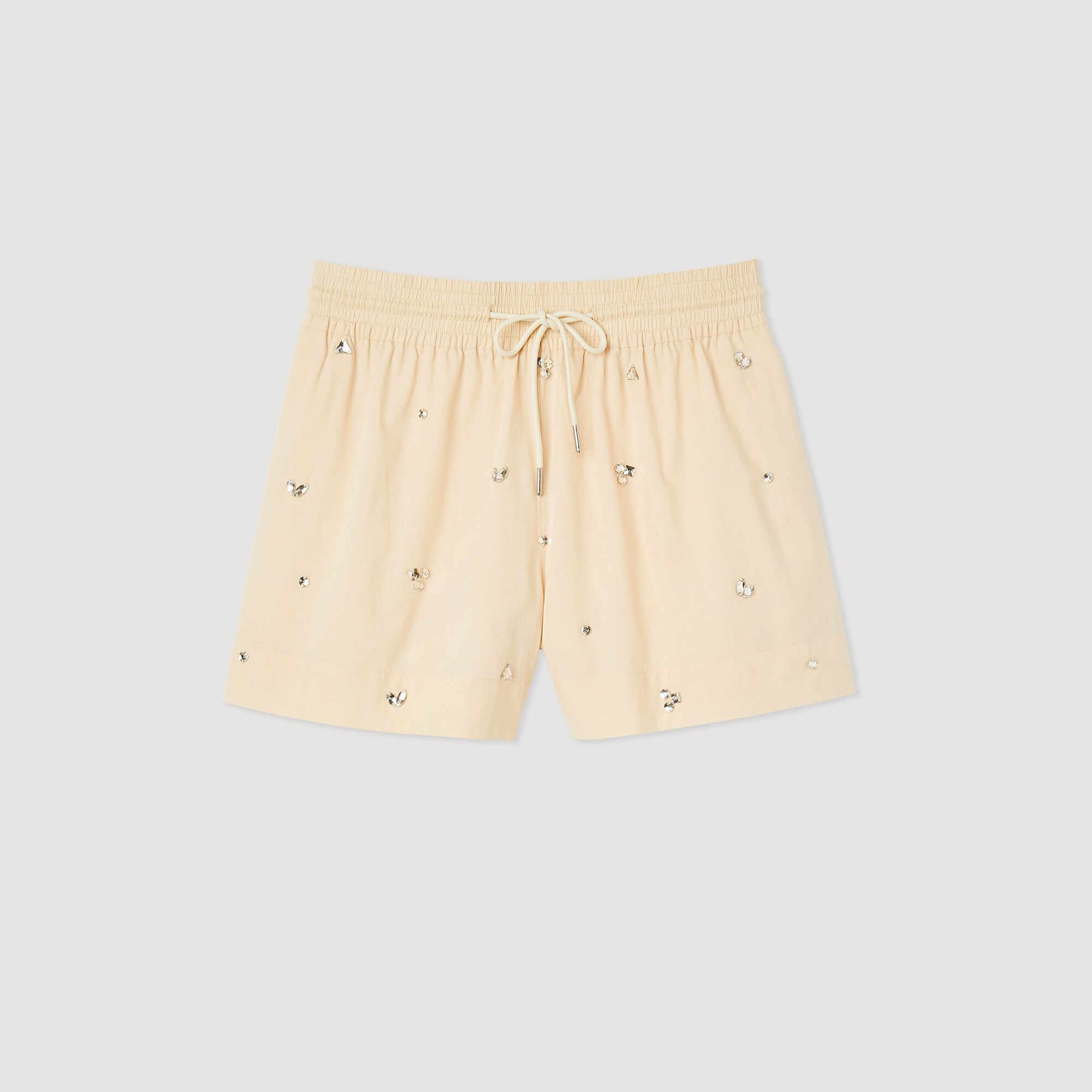 Hand-embroidered embellished shorts