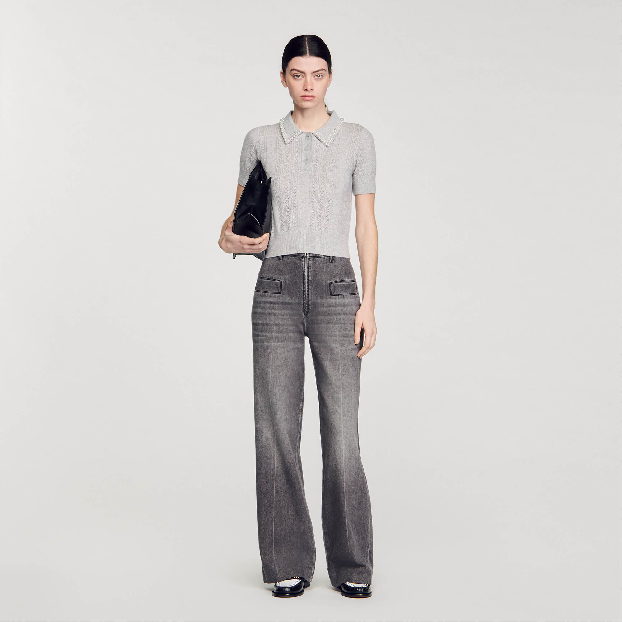 Cropped polo jumper on sale