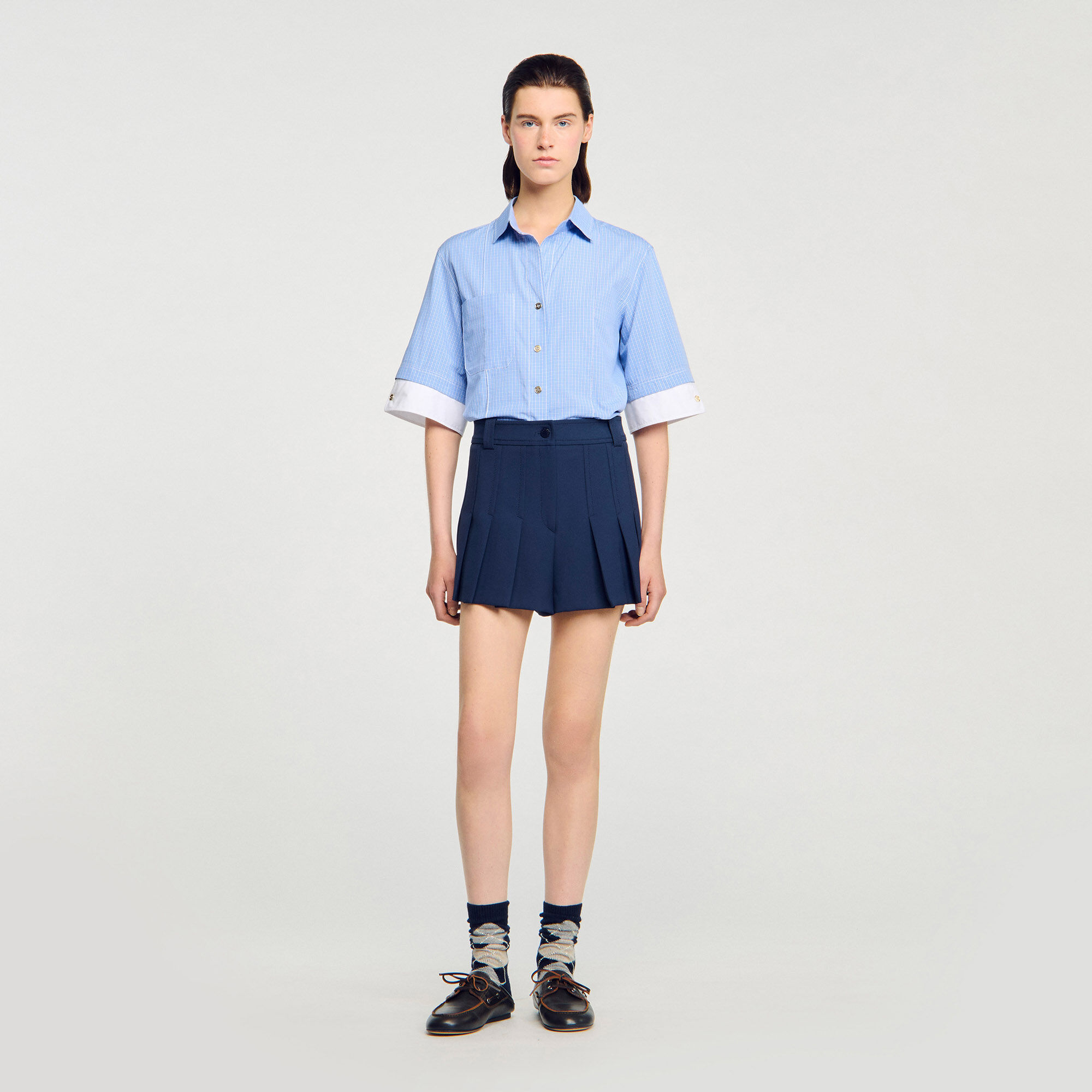 Tailored pleated shorts
