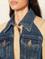 Mixed-material trench coat