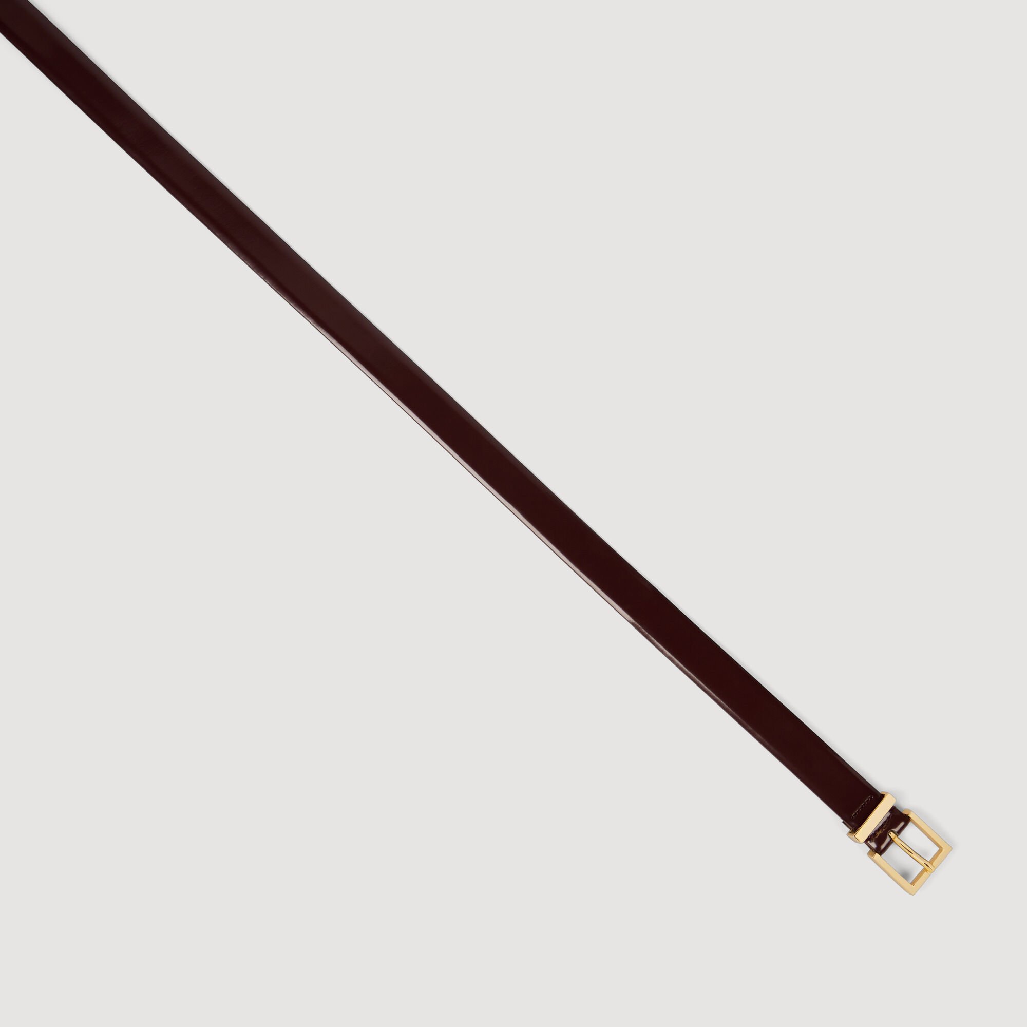 Smooth leather belt metal buckle