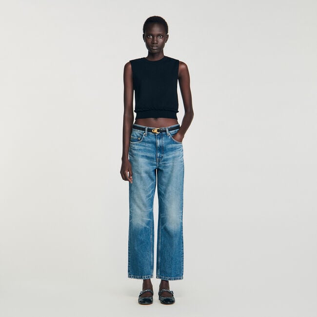Ruffled cropped jumper