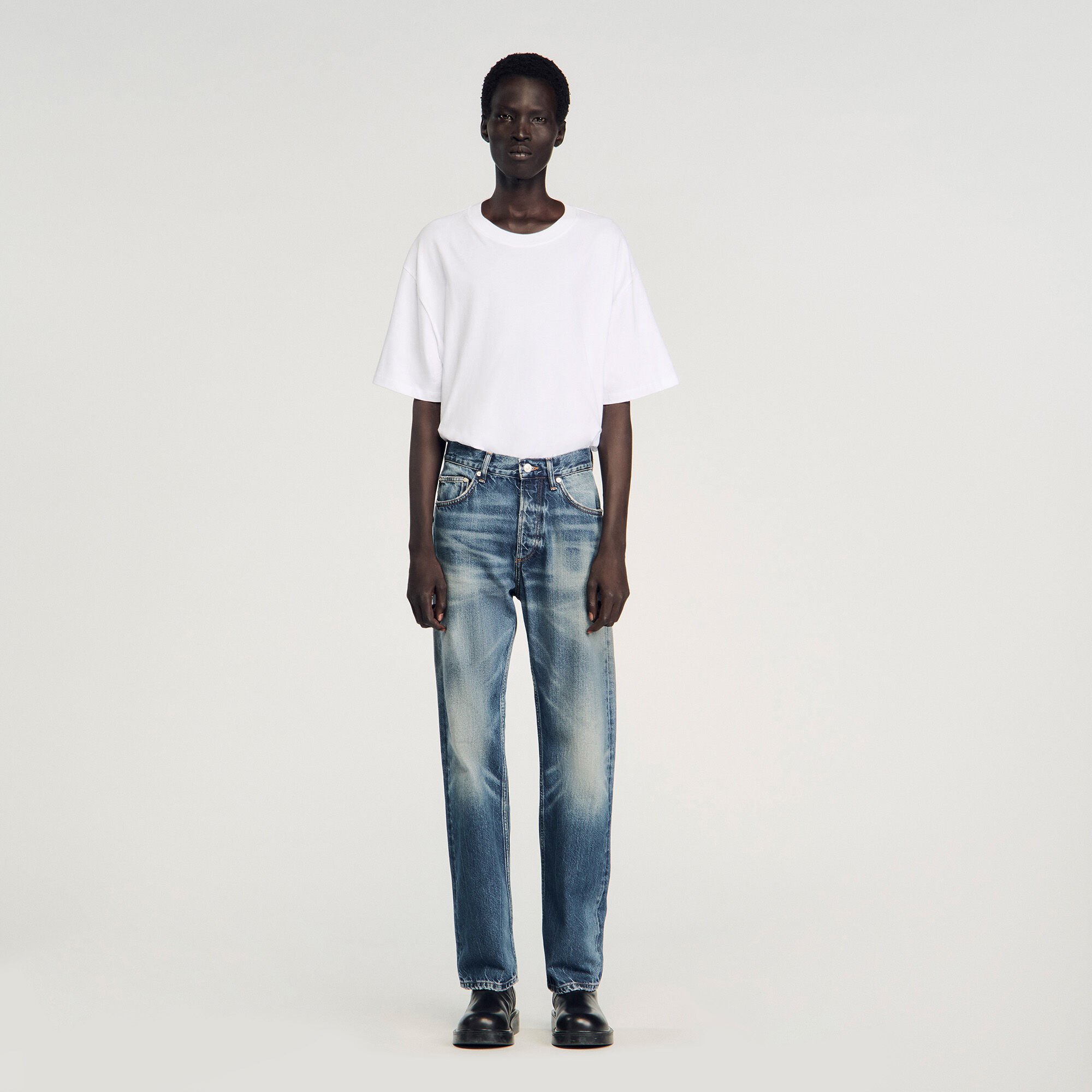 Regular faded jeans