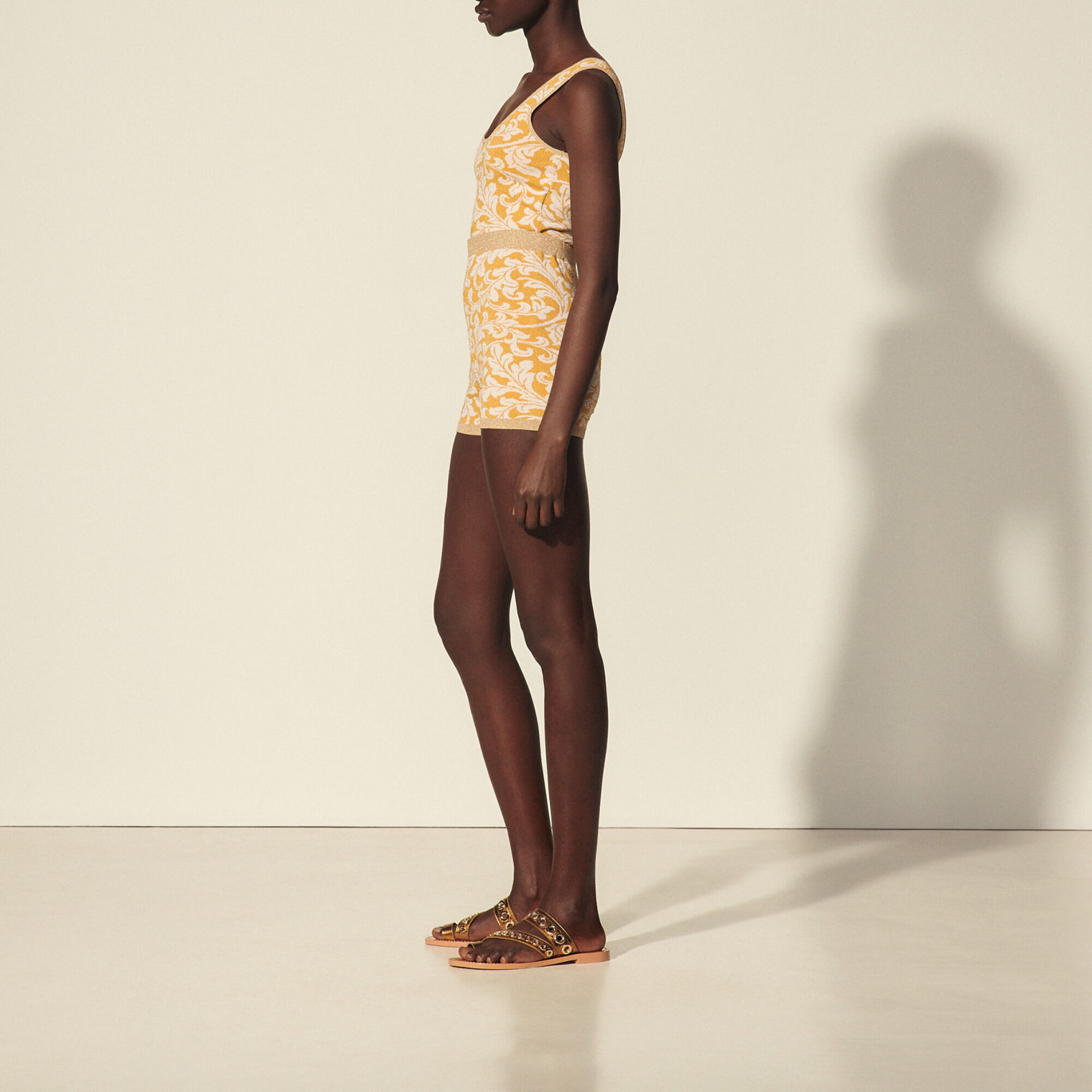 Jacquard knit shorts