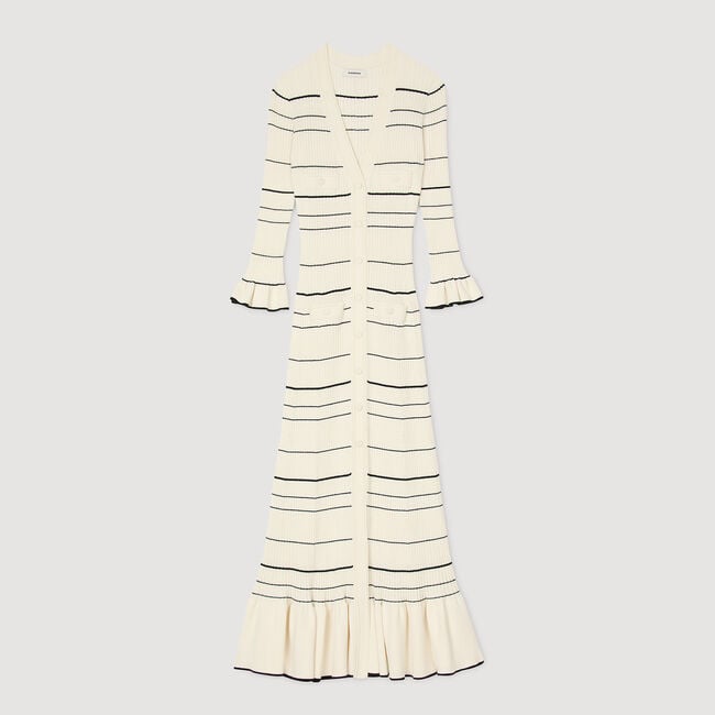 Stripy knit maxi dress
