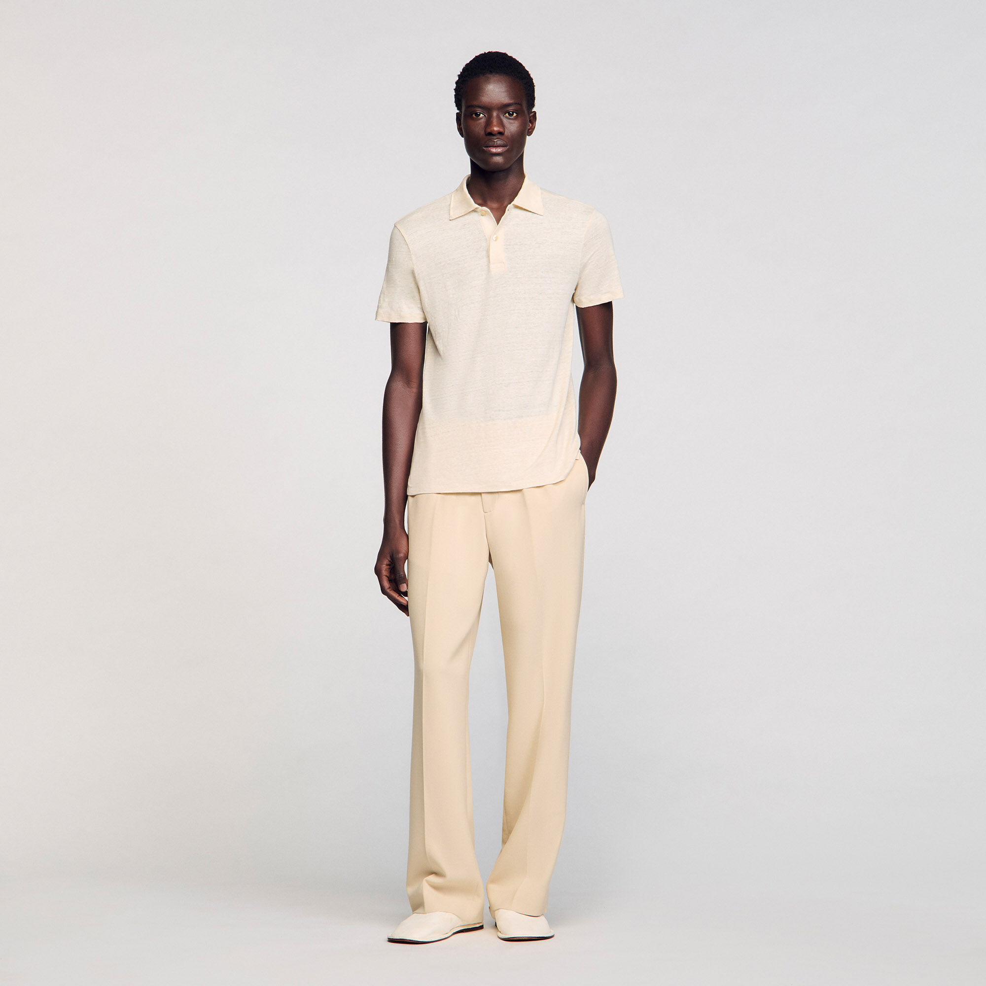 Linen polo shirt