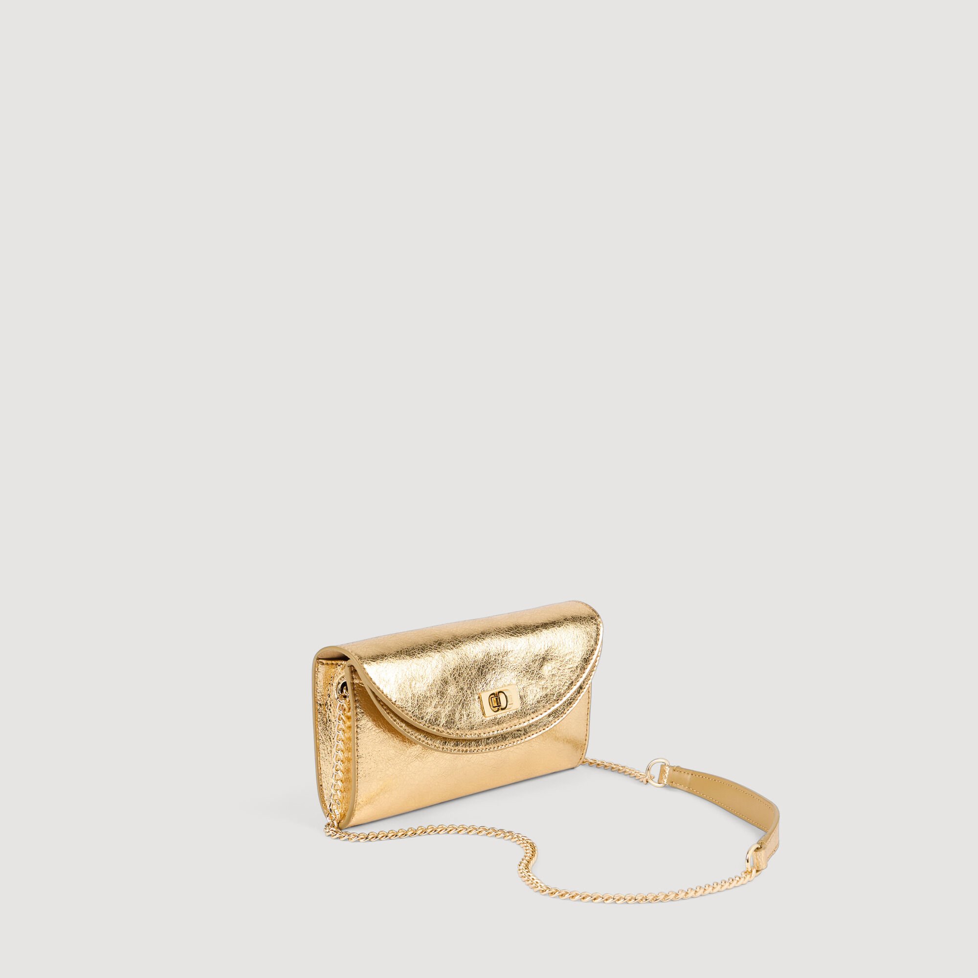 Mambo metallic leather clutch