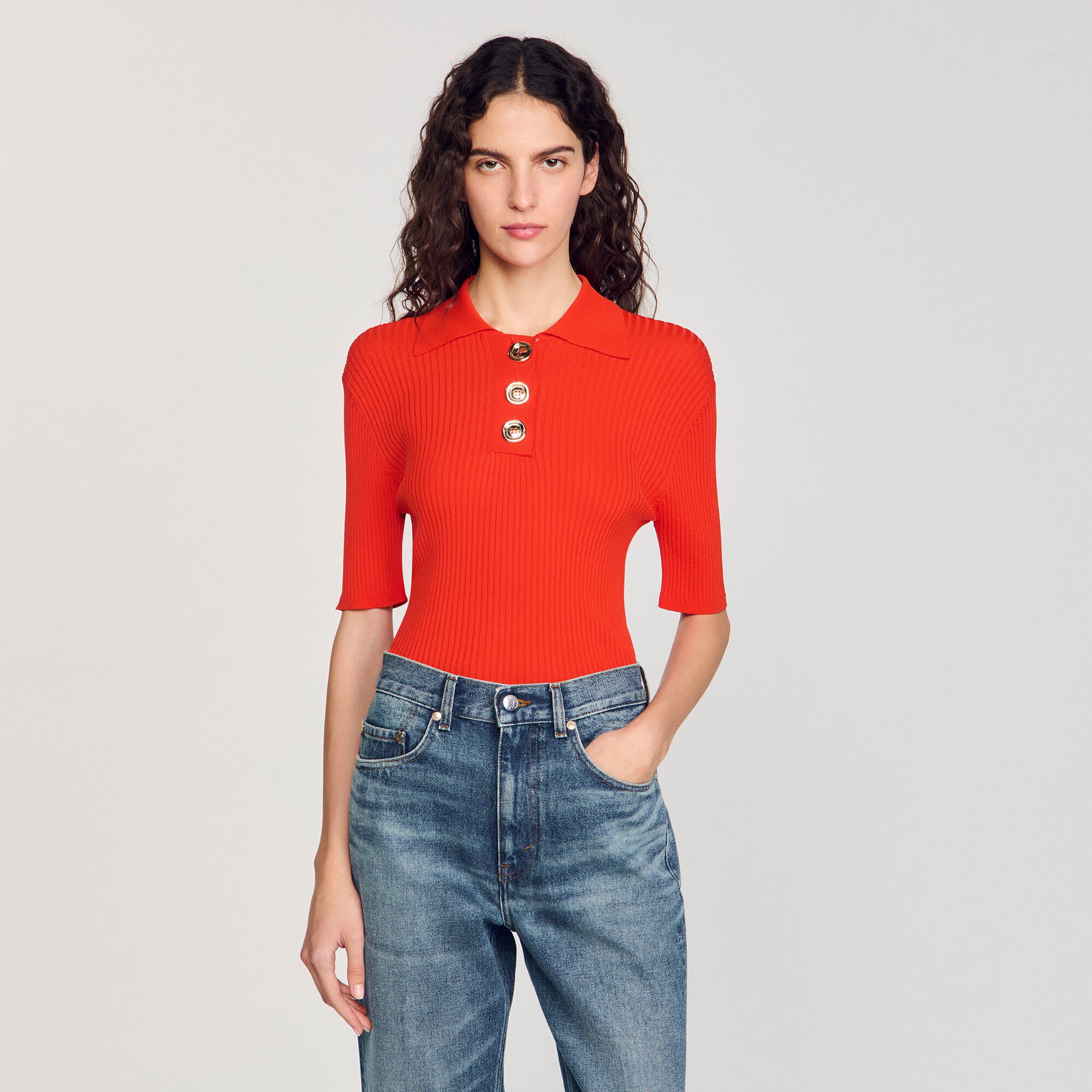 Polo-neck jumper
