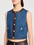 Denim and leather top