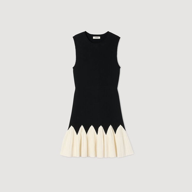 Two-tone short knit dress