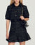 Cropped tweed short-sleeved jacket