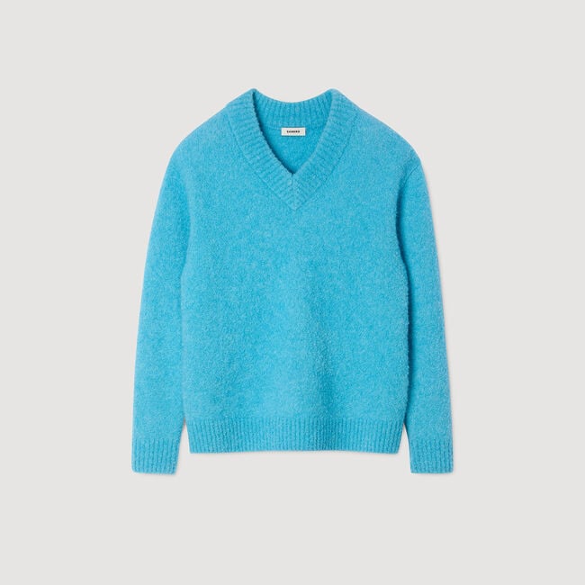 V-neck long-sleeve jumper