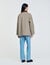 Check coat with velvet collar