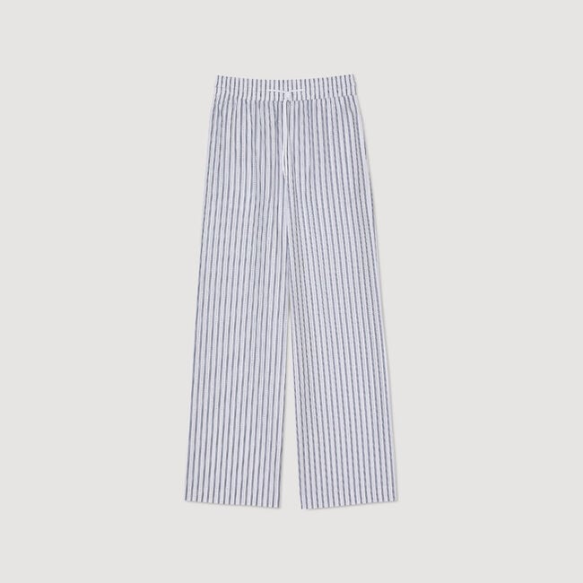 Rhinestone striped trousers