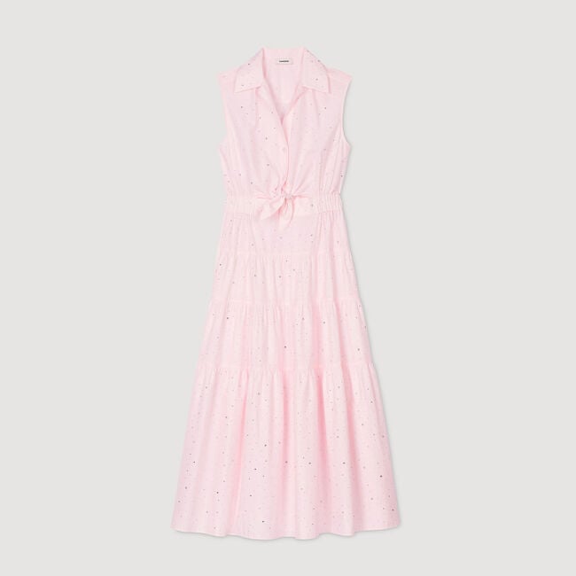 Rhinestone tie-front maxi dress