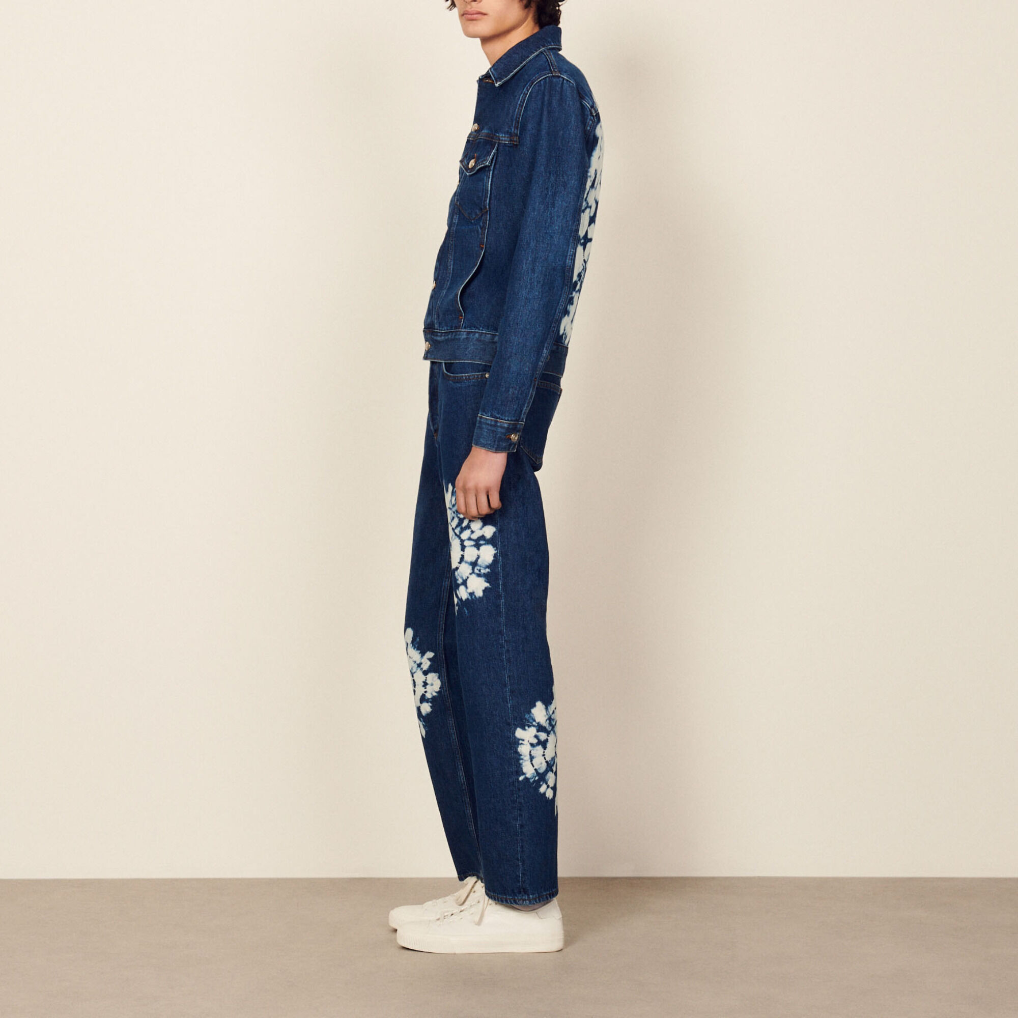 Denim jacket with tie-dye back