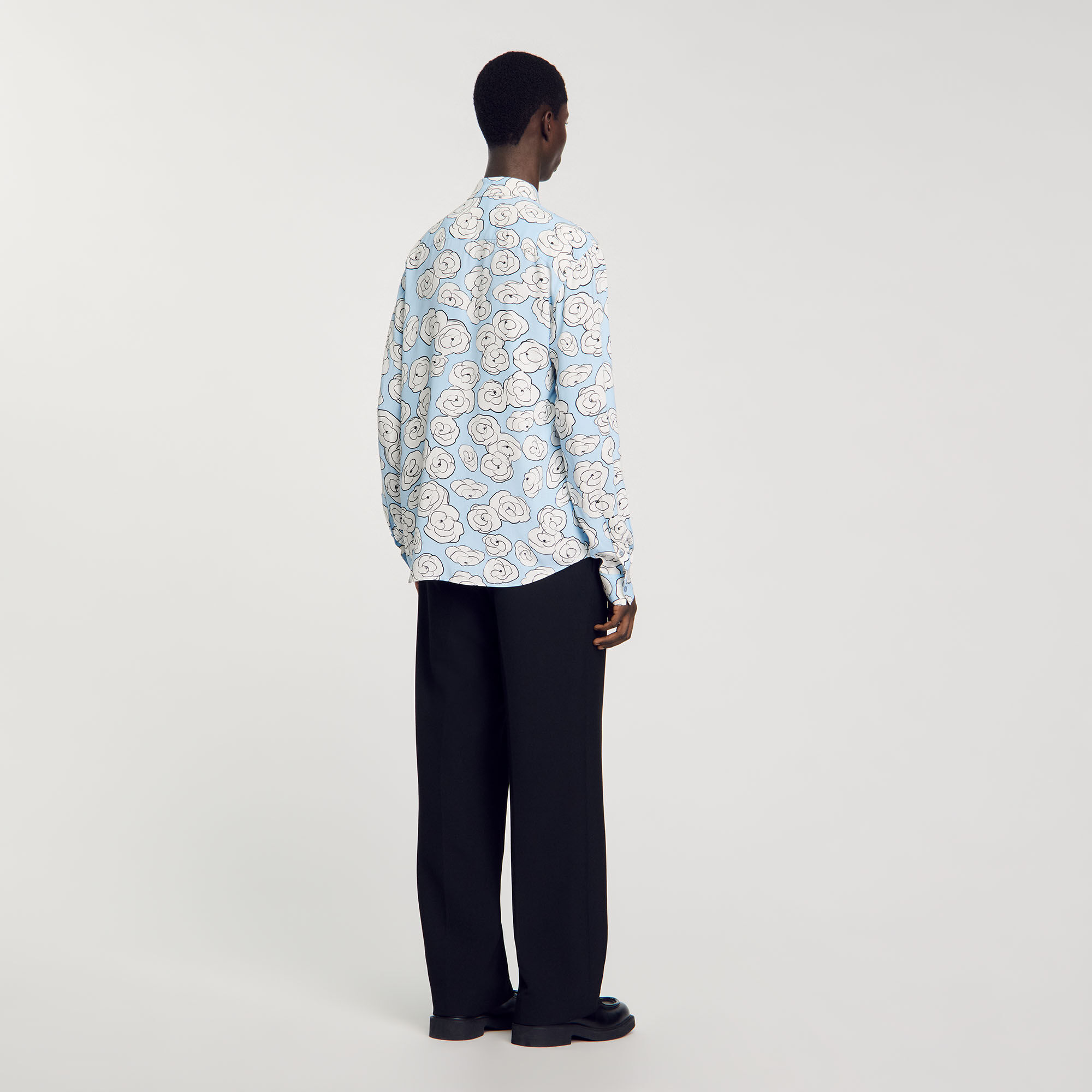 Camellia motif shirt