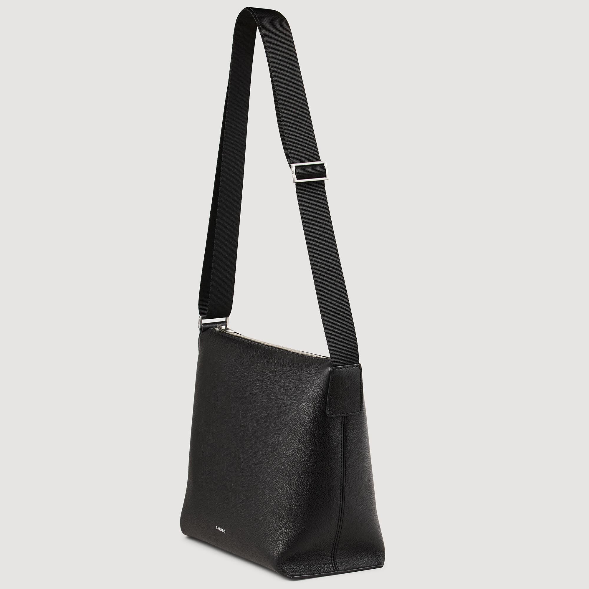 Grained leather satchel