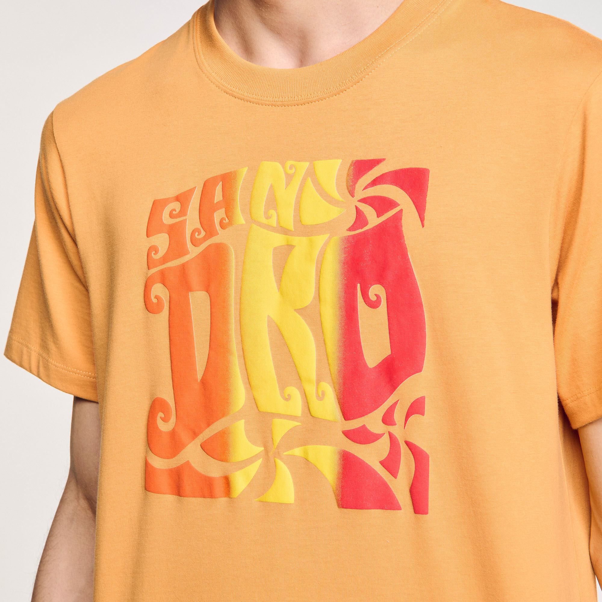 Wave print cotton T-shirt