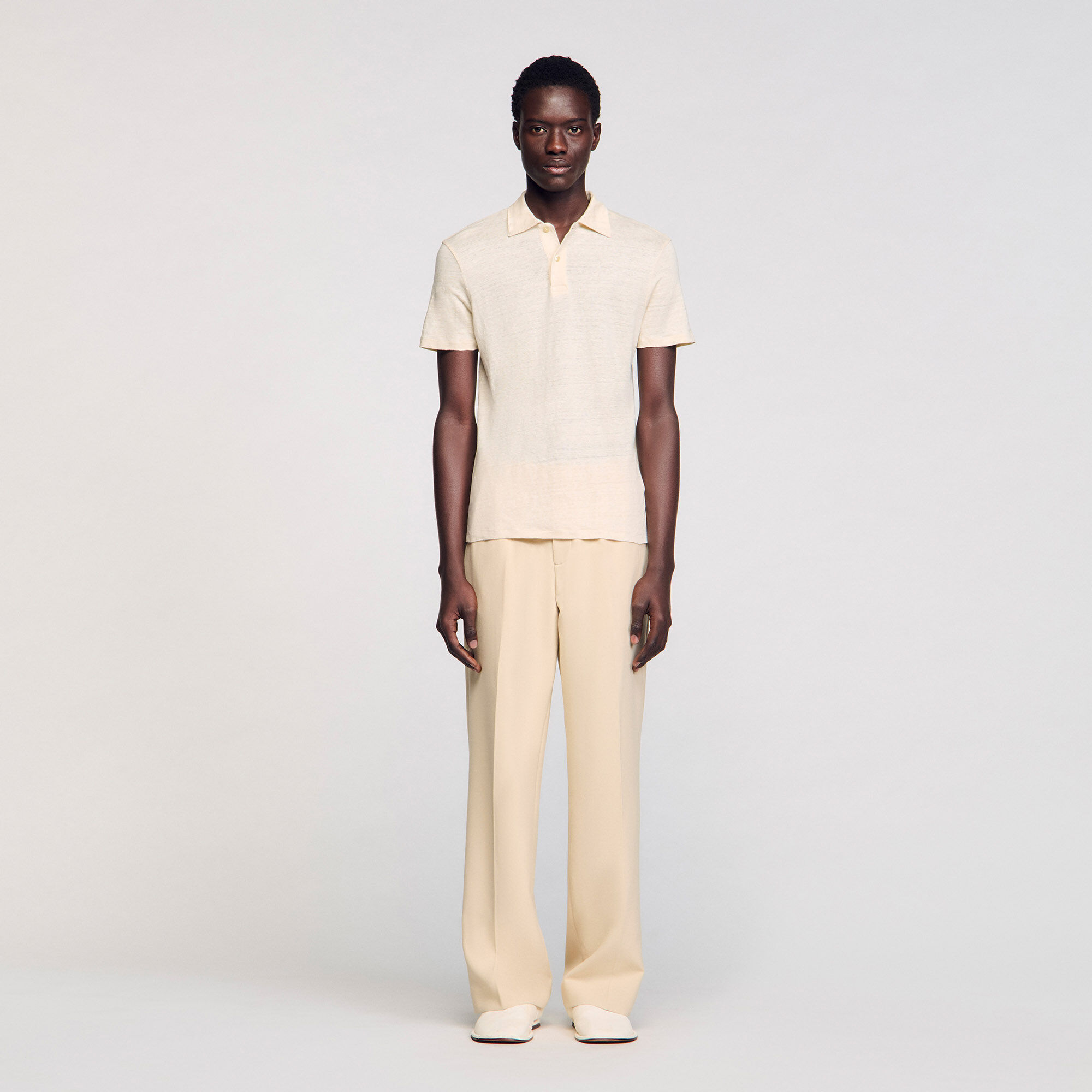 Linen polo shirt