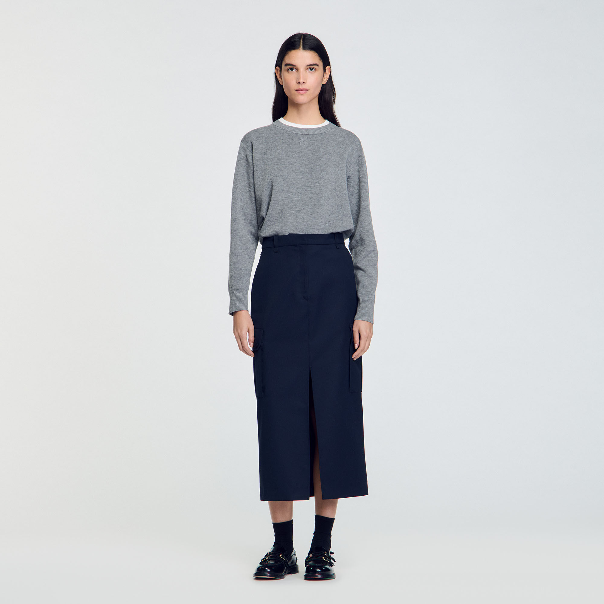 Long cargo skirt