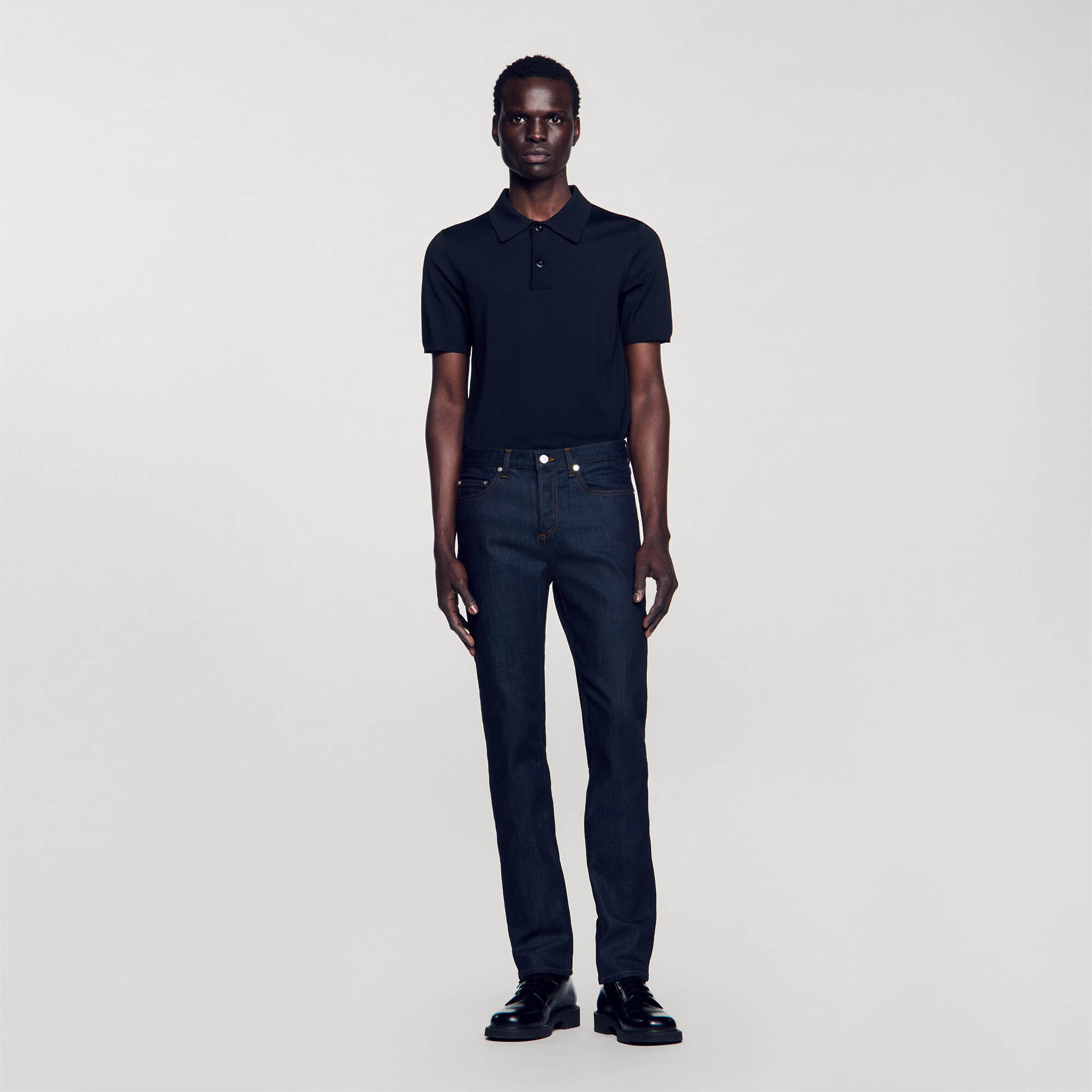 Sandro washed denim with seaming best sale