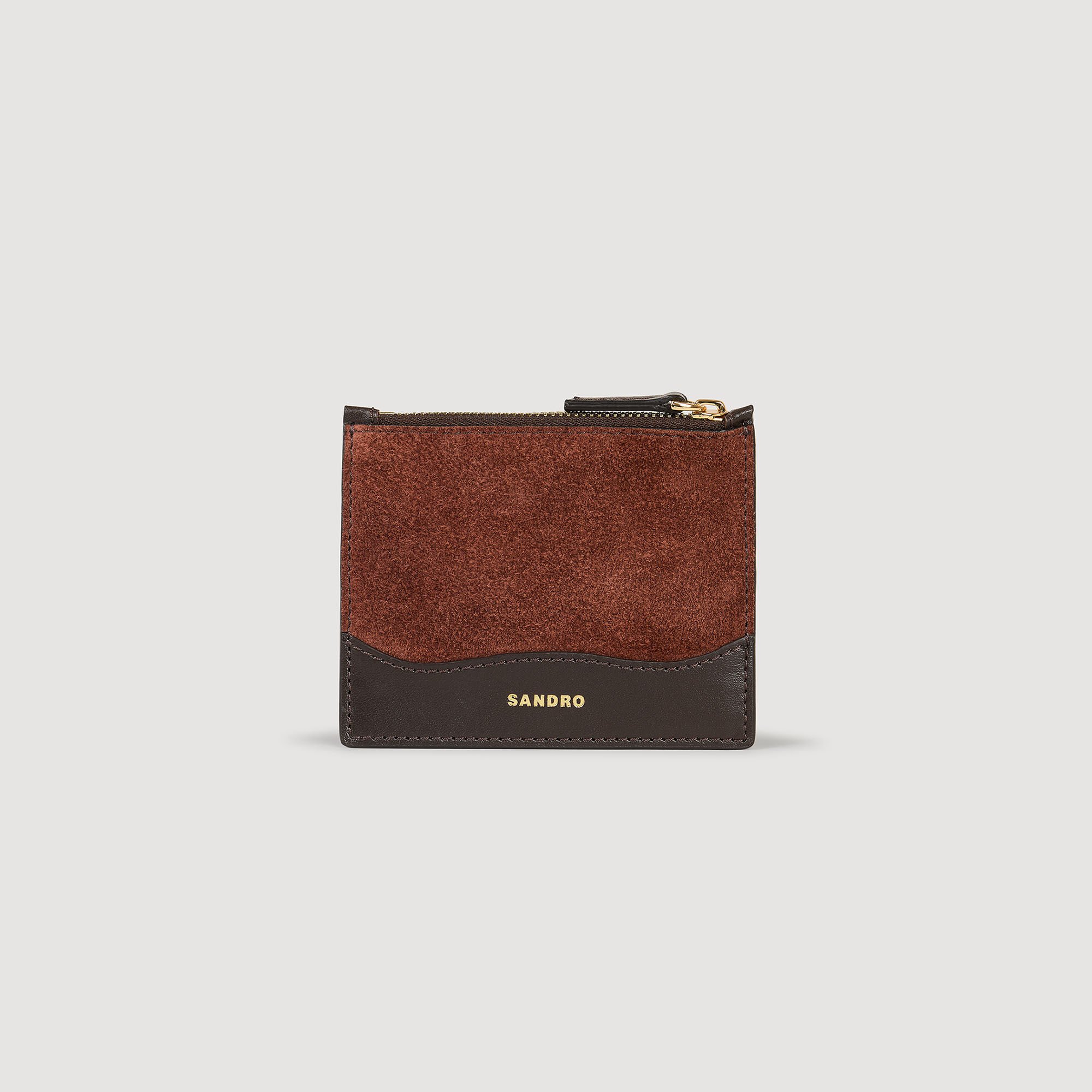 Leather and suede cardholder