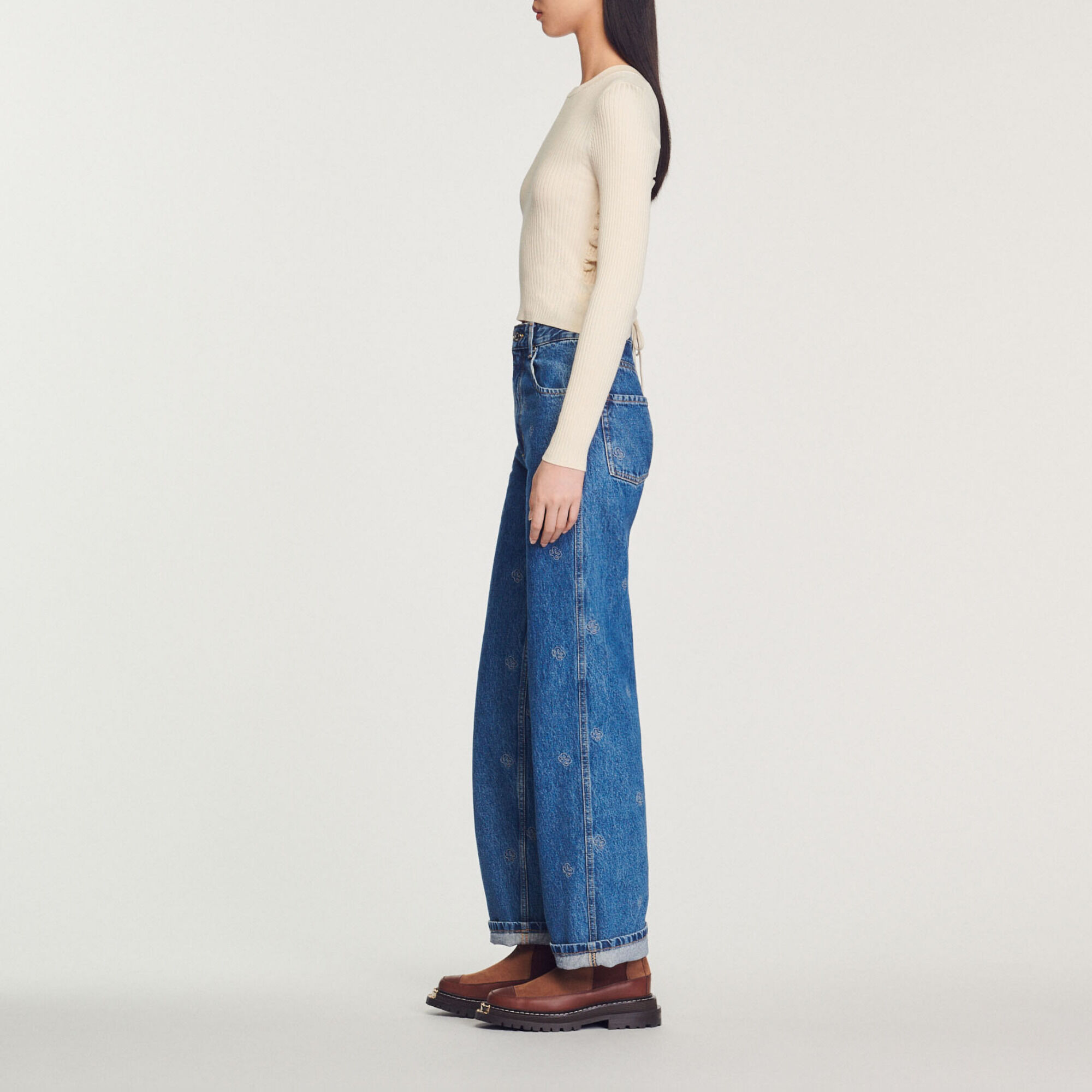 Backless knit sweater