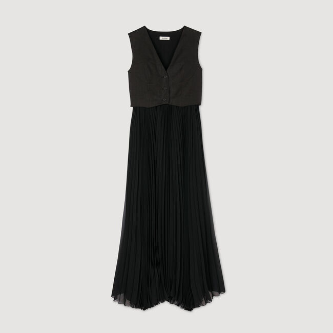 Pleated maxi dress