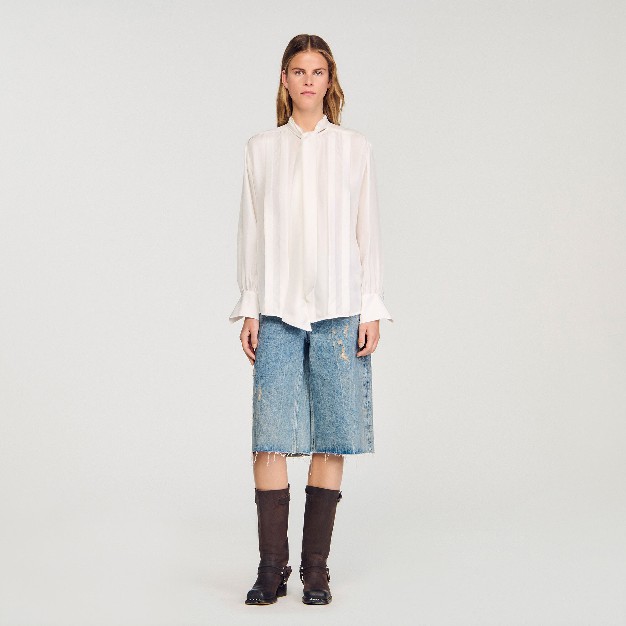 Silk lavallière shirt