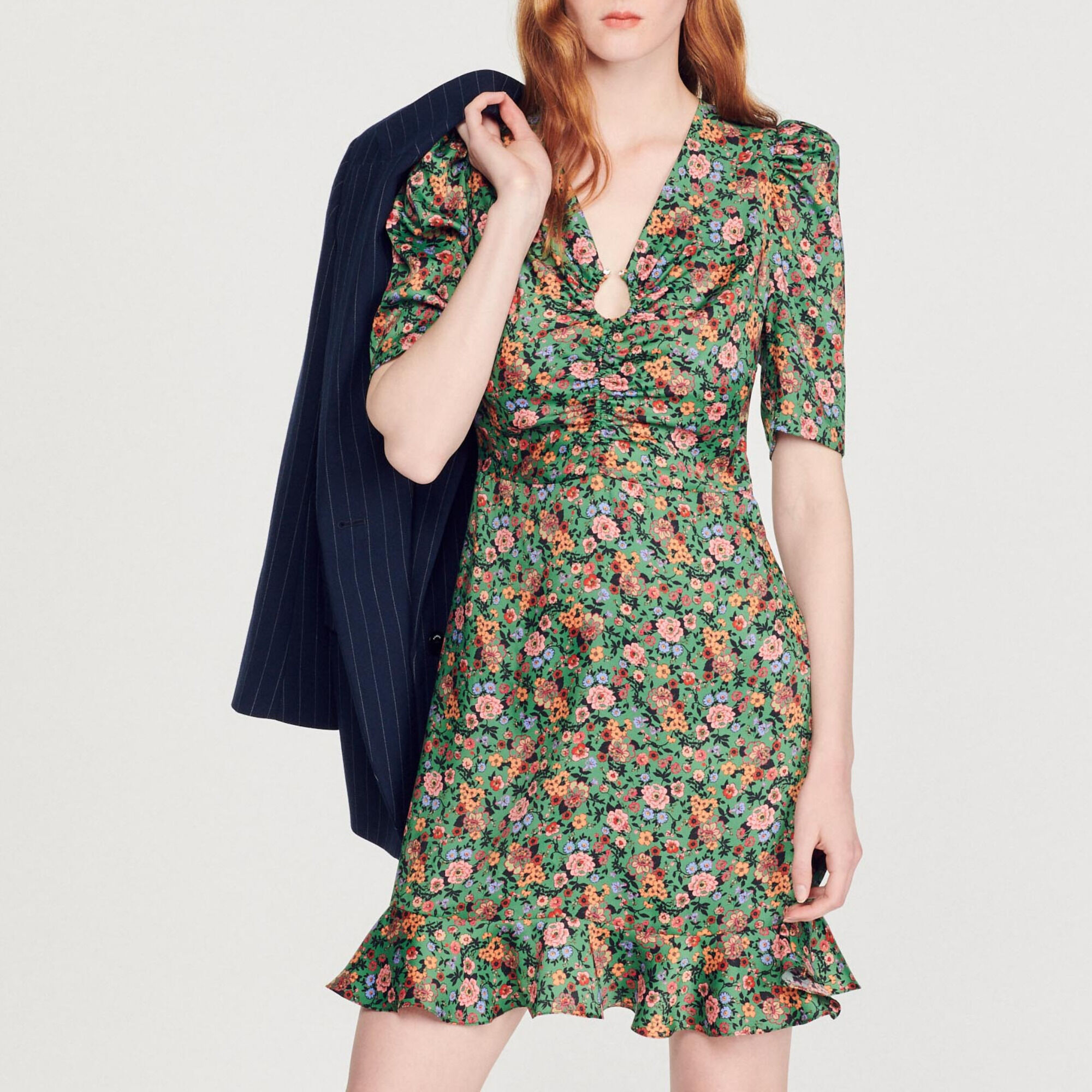 Short dress with Autumn Flowers print