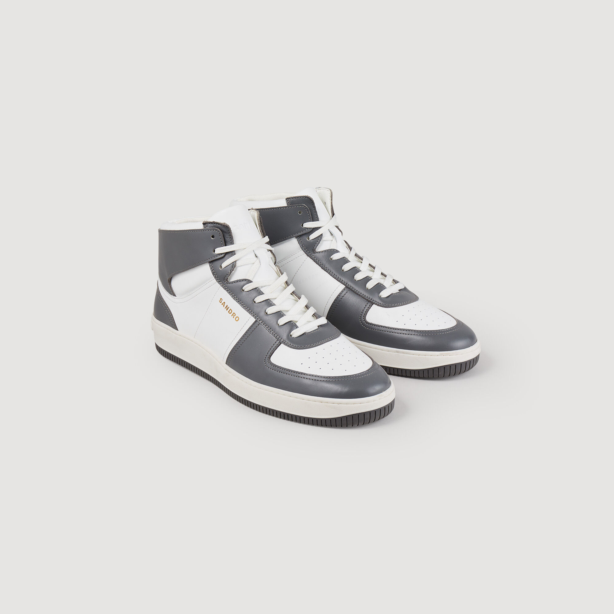 Leather high-top trainers