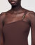Asymmetric leotard with bead detail