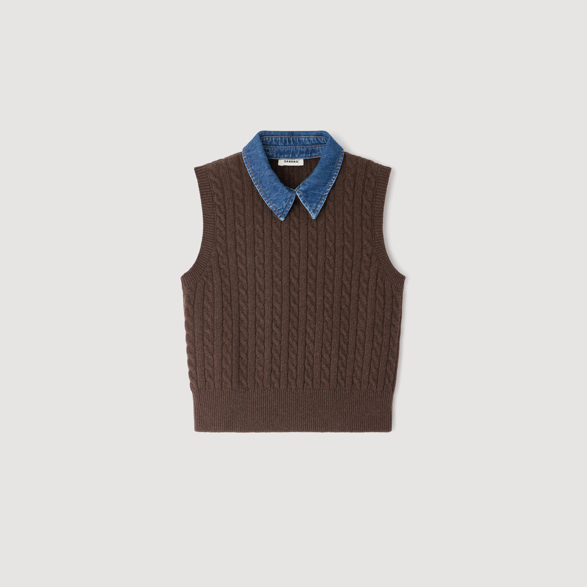 Knit and denim jumper