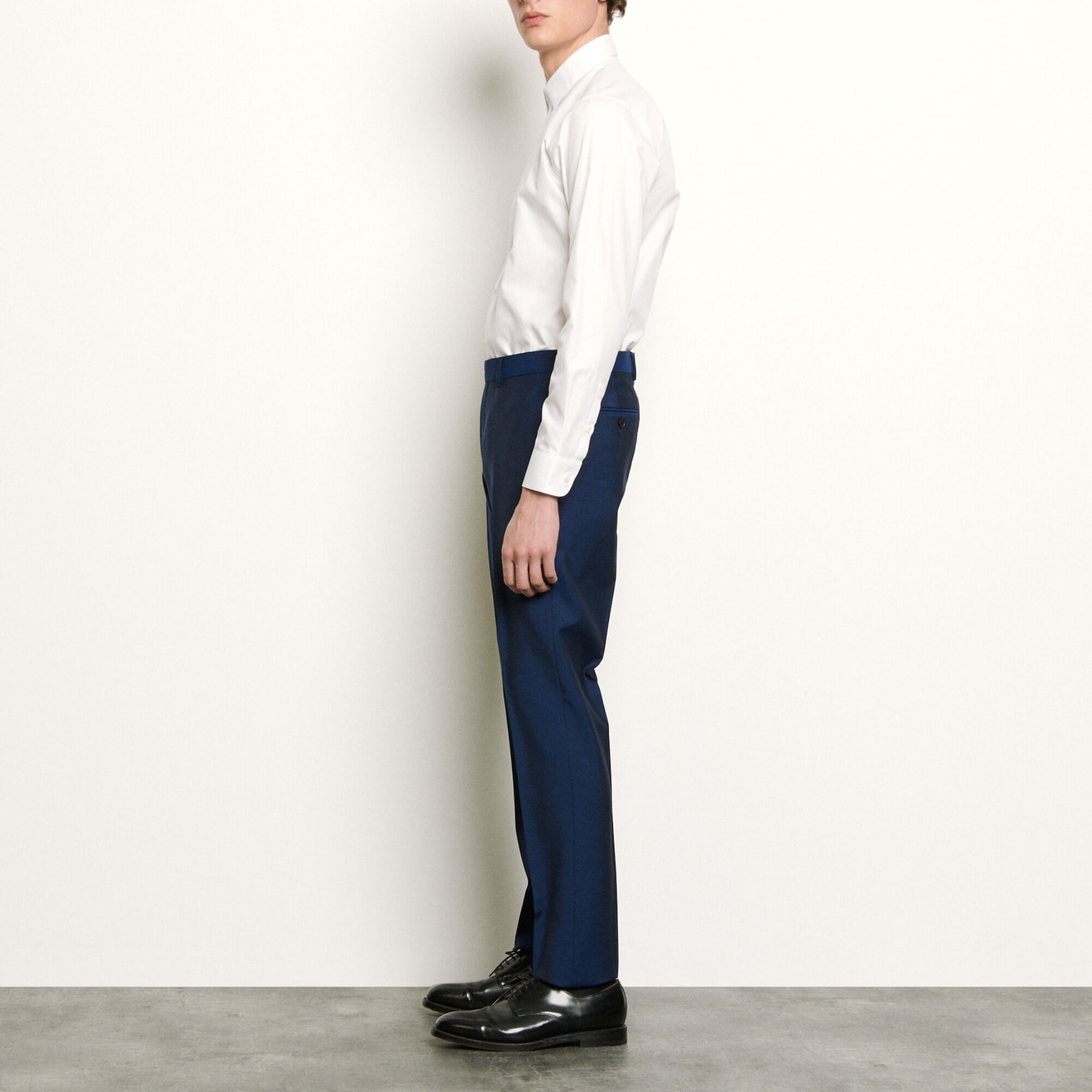 Wool and mohair suit trousers