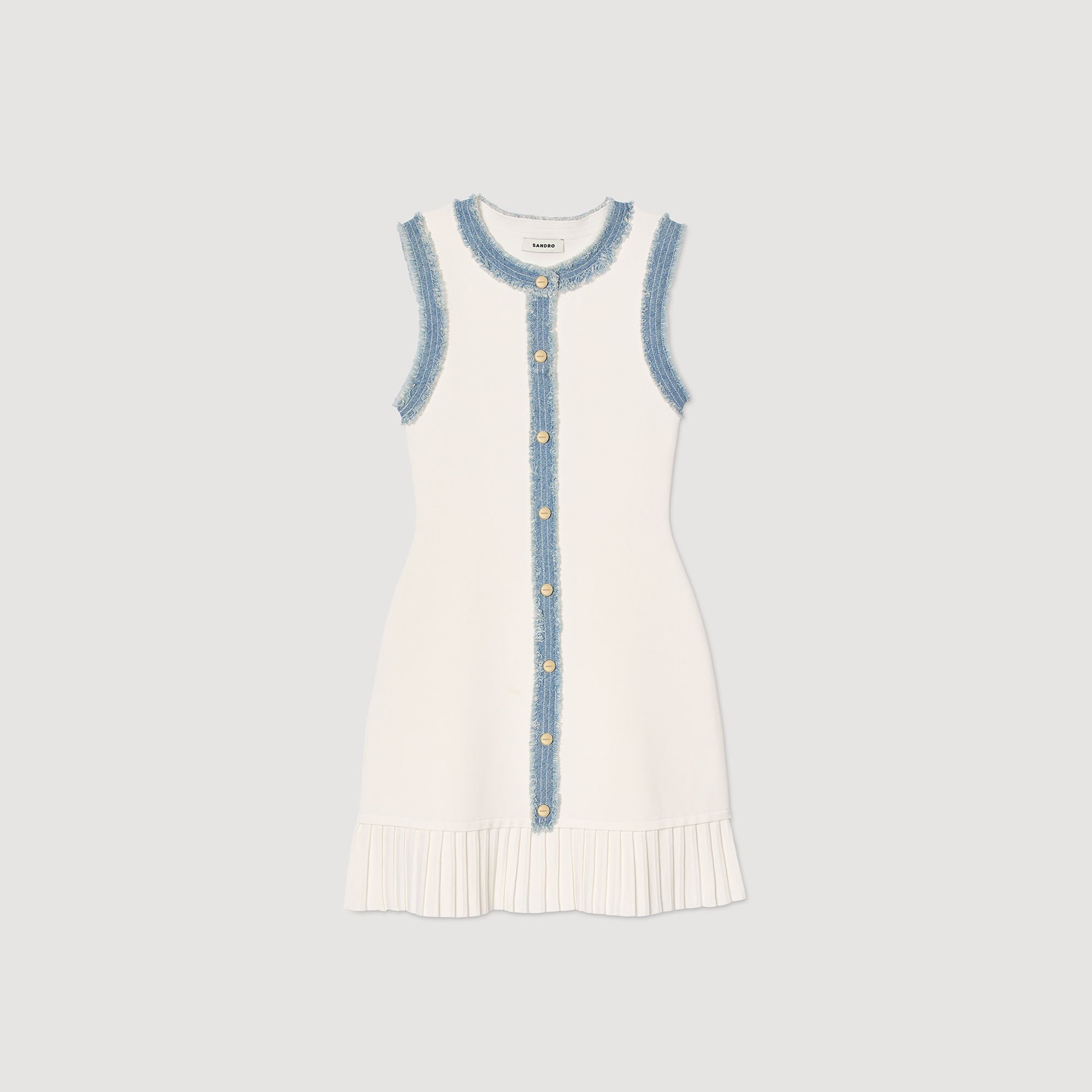 Short knit dress with ruffles